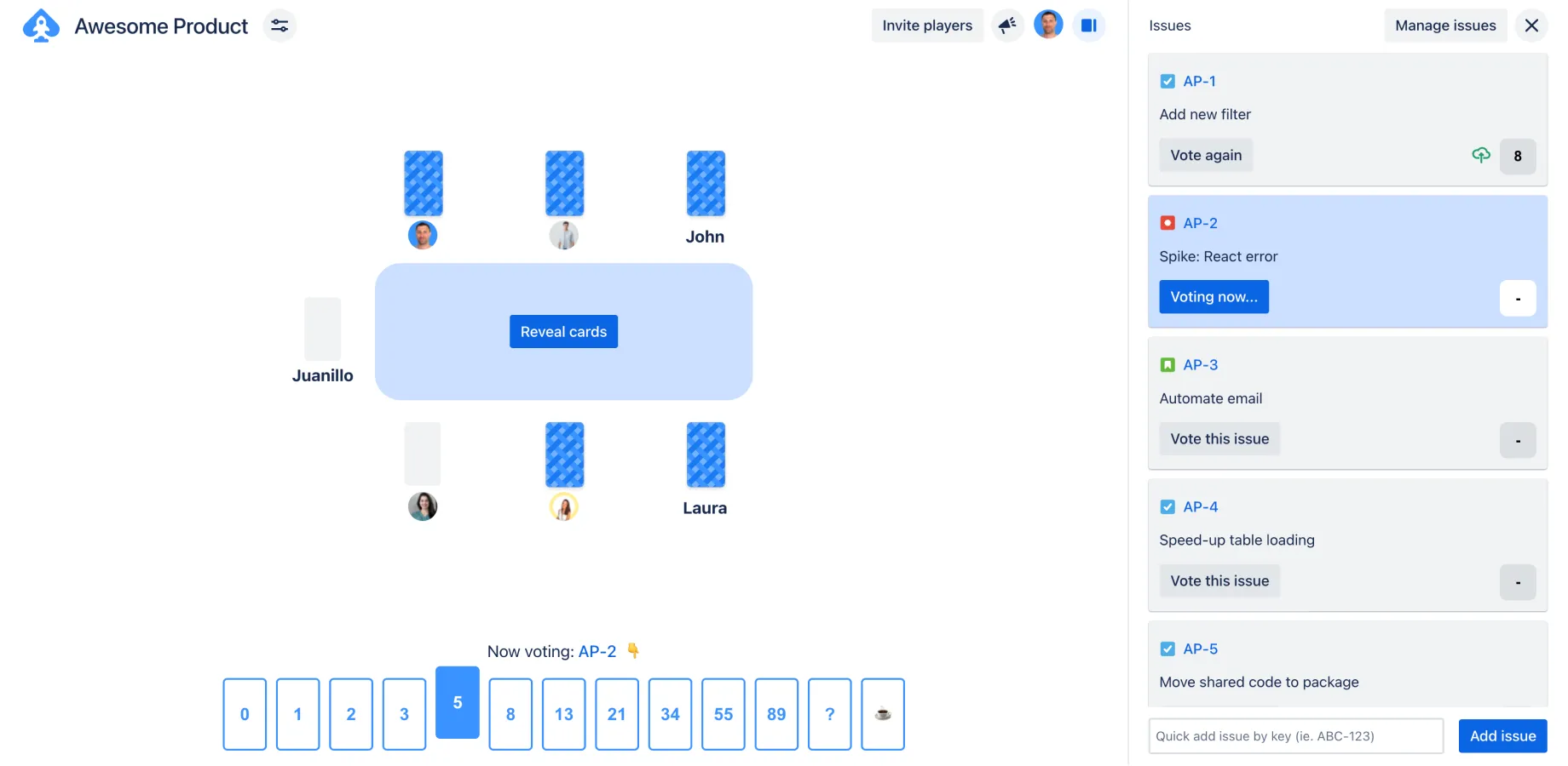 Planning Poker Online running natively inside Jira